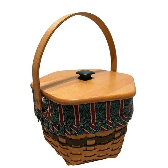 Longaberger Snowflake Basket 1997 Christmas Collection Liner & Divider Insert - Picture 6 of 16